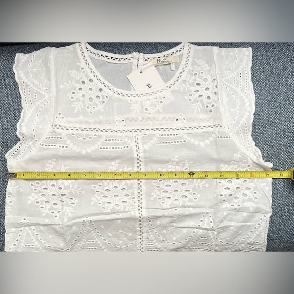 Hope Horizon 100% Cotton Women’s, White Langley Casual Blouse tank - Picture 8 of 8